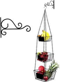 img 4 attached to Z Basket Collection: 3-Tier Hanging Fruit Basket with Chalkboard - Ideal for Kitchen Décor