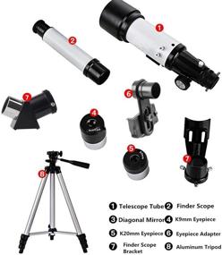 img 2 attached to 🔭 Versatile Astronomical Telescope: 70mm Aperture, 400mm AZ Mount, Ideal for Adults and Beginners, Portable with Backpack for Moon Gazing and Travel