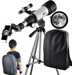 img 4 attached to 🔭 Versatile Astronomical Telescope: 70mm Aperture, 400mm AZ Mount, Ideal for Adults and Beginners, Portable with Backpack for Moon Gazing and Travel