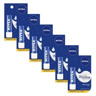 👄 nivea moisture lip care - intensively moisturizing balm with shea butter & jojoba oil - 0.17 oz (pack of 6) logo