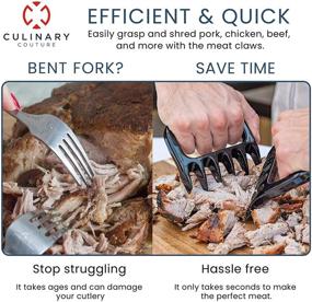 img 1 attached to 🍖 Culinary Couture Meat Claws - Pulled Pork and Chicken Shredders - Heat Resistant BBQ Grill Tools for Meat Handling - Smoker Barbeque Accessories - Black - Gift Box and Bonus Recipe Ebook