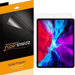 img 2 attached to 🔒 Supershieldz (3 Pack) Clear Screen Protector for Apple New iPad Pro 12.9 inch (2021 2020 2018 Model, 5th/4th/3rd Gen), High Definition PET Film