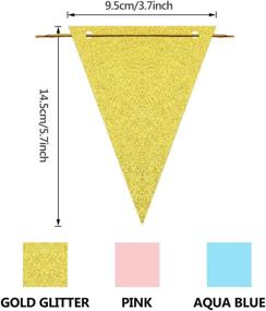 img 3 attached to 🎊 Eye-Catching Gender Reveal Party Decoration: 45-Piece Glittery Pink Blue Gold Triangle Pennant Flag Banner – Perfect for Baby Showers, Weddings, Birthdays!