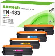 premium aztech compatible toner cartridge replacement for brother tn433 tn-433 tn433bk tn431 🖨️ - 4 pack (black cyan yellow magenta) for mfc-l8900cdw hl-l8360cdw hl-l8260cdw mfc-l8610cdw hl-l8360cdwt printer logo