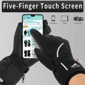 img 1 attached to Achiou Waterproof Touchscreen Ski Snow Gloves for Men and Women with Portable Pocket - Winter Warmth