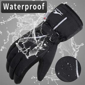 img 2 attached to Achiou Waterproof Touchscreen Ski Snow Gloves for Men and Women with Portable Pocket - Winter Warmth