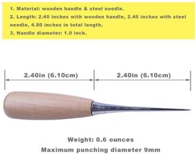 img 3 attached to 🪡 ZLKSKER (Pack of 2): Versatile Leather Stitching Awl with Wooden Handle for Efficient Hole Punching and Sewing