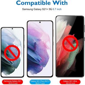 img 2 attached to 📱 Mothca [2+2 Pack] Screen & Camera Lens Protector for Samsung Galaxy S21+ 6.7inch - HD Clear Tempered PET & Glass, Frame Included - Fingerprint ID & Easy Install - 7H Hardness