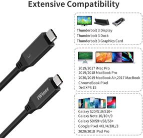 img 1 attached to ⚡️ High-Speed Thunderbolt 3 Cable 40Gbps/100W/5A, iWiner Efficient Transmission 100W/20V/5A Thunderbolt 3 USB C Cable for Dual 4K@60Hz or Single 5K@60Hz Display - 2.3Ft/0.7m