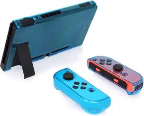 img 2 attached to 🎮 Blue Dockable Case for Nintendo Switch - FYOUNG Protective Cover with Thumbstick Caps, Compatible with Switch and Switch Joycons: A must-have accessory