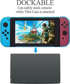 img 3 attached to 🎮 Blue Dockable Case for Nintendo Switch - FYOUNG Protective Cover with Thumbstick Caps, Compatible with Switch and Switch Joycons: A must-have accessory