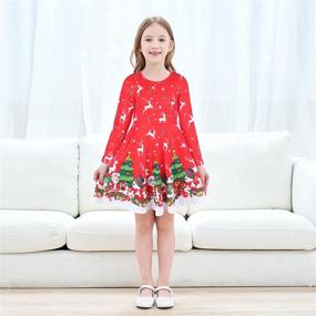 img 3 attached to 👗 Christmas Sleeve Dresses with Pockets for Girls' Clothing and Dresses by JESKIDS