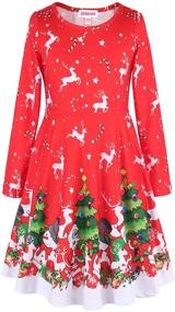 img 4 attached to 👗 Christmas Sleeve Dresses with Pockets for Girls' Clothing and Dresses by JESKIDS