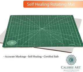 img 3 attached to 🔳 Calibre Art Rotating Self Healing Cutting Mat: Ideal for Quilting & Art Projects, 14x14 Size (with 13" Grid)