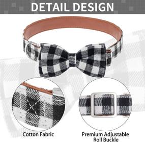 img 2 attached to Adjustable Mihachi Plaid Bowtie Dog Collar - Premium Classic Christmas Collar with Metallic Buckle for Medium to Large Dogs