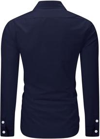 img 2 attached to 👔 Contrast Slim Fit Men's Shirts by NeedBo Sleeve