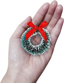 img 2 attached to 🎄 trounistro 12 Pack Mini Christmas Wreaths: Artificial Holiday Decorations & Crafts (Color 1)
