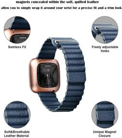 img 3 attached to 📿 Adjustable Leather Band with Magnetic Replacement Wristbands for Fitbit Versa 2/Versa/Versa Lite Smart Watch - Compatible Bands for Women and Men - Versa/Versa 2 / Versa Lite Accessories Strap