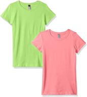 🧡 clementine everyday t shirts 2 pack: vibrant orange girls' clothing essentials logo