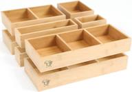 🗄️ risu bamboo junk drawer organizer: declutter your junk with 10 storage boxes for office, makeup & kitchen supplies логотип