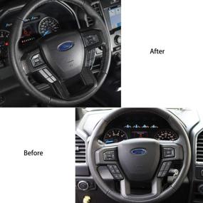 img 1 attached to Enhance Your Ford F-150/F250/F350: Keptrim ABS Carbon Fiber Steering Wheel Cover Trim (2015-2019 F150 | 2017-2019 F250 F350)