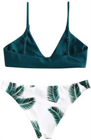 img 3 attached to ZAFUL Spaghetti Bralette Swimsuit Peacock Women's Clothing in Swimsuits & Cover Ups