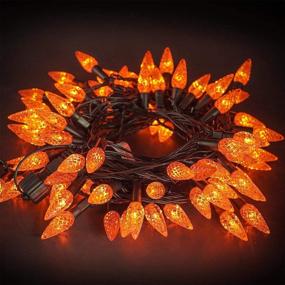 img 4 attached to 🎃 Twinkle Star C6 Halloween String Lights: 100 LED 33ft Fairy Lights for Indoor/Outdoor Decor - Orange