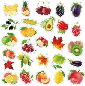 img 2 attached to 🍉 Jasion 100-Piece Watercolor Fruits and Vegetables Stickers Set - PVC Graffiti Decals, Waterproof & Sunlight-Proof; Ideal for Water Bottles, Cars, Motorcycles, Skateboards, Laptops, and More