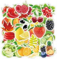 🍉 jasion 100-piece watercolor fruits and vegetables stickers set - pvc graffiti decals, waterproof & sunlight-proof; ideal for water bottles, cars, motorcycles, skateboards, laptops, and more logo