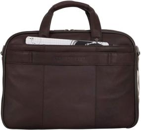img 1 attached to 👜 Kenneth Cole Reaction Resolute Men's Briefcase - Full-Grain Colombian Leather, 16" Laptop Portfolio Messenger Bag, Brown, One Size