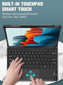 img 3 attached to 🔌 Enhance Your Tablet Experience with Detachable Leather SM T870 Keyboard Touchpad - Must-Have Tablet Accessories!