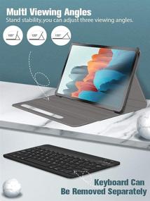 img 2 attached to 🔌 Enhance Your Tablet Experience with Detachable Leather SM T870 Keyboard Touchpad - Must-Have Tablet Accessories!