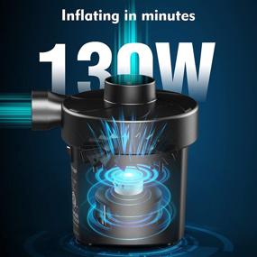 img 3 attached to 🔌 FUNAVO Portable Electric Air Pump with 3 Nozzles - 130W Quick-Fill Inflator/Deflator for Swimming Pools, Air Mattresses, Boats, and more (110V AC 60Hz)