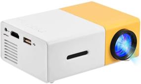 img 3 attached to 📽️ Portable Mini Projector with Built-in Stereo Speaker - Multimedia Home Theater Projector, HDMI/AV/USB Interface, 320x240 Resolution (White-Yellow)