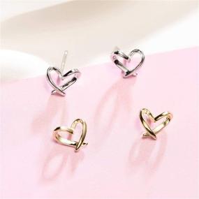 img 1 attached to Minimalist Sterling Cartilage Hypoallergenic Valentines Girls' Jewelry