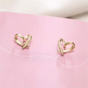 img 2 attached to Minimalist Sterling Cartilage Hypoallergenic Valentines Girls' Jewelry