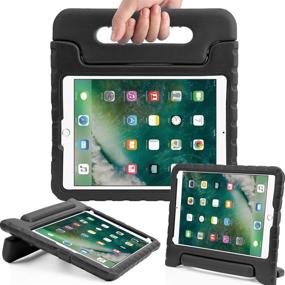 img 4 attached to 👧✨ AVAWO Kids Case for iPad 9.7 2017/2018 & iPad Air 2 - Lightweight Shockproof Convertible Handle Stand Friendly Kids Case - 9.7-inch iPad 5th & 6th Generation, iPad Air 1 & iPad Air 2 - Black