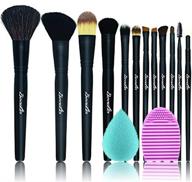 💄 beautia 12-piece professional natural hair makeup brush set with bonus gift: makeup brush cleaning mat logo