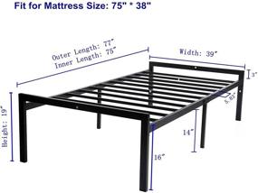 img 3 attached to 🛏️ Zizin Twin Bed Platform Frame with Headboard and Footboard Storage - Non-Slip, No Box Spring Required (Twin Size)