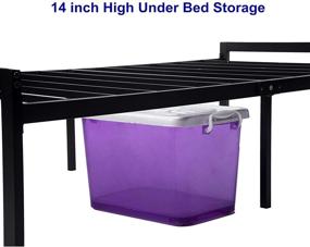 img 1 attached to 🛏️ Zizin Twin Bed Platform Frame with Headboard and Footboard Storage - Non-Slip, No Box Spring Required (Twin Size)