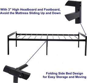 img 2 attached to 🛏️ Zizin Twin Bed Platform Frame with Headboard and Footboard Storage - Non-Slip, No Box Spring Required (Twin Size)