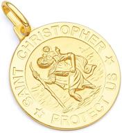 authentic 14k yellow gold saint christopher medal charm pendant - choose from 3 sizes logo