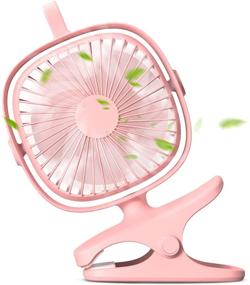 img 4 attached to Tsumbay USB Clip On Fan - Rechargeable & Portable Personal Mini Desk Fan - Electric Car Cooling Fan 360° Rotated - 4 Speeds - Stroller, Camping, Office, Exercise Bike, Treadmill, Vehicles - Pink