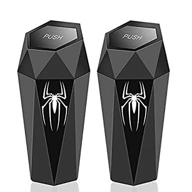 🚗 2021 cute car trash can with lid - mini cup holder (spider design, self-adhesive) - leakproof vehicle trash bin - washable garbage bin for car, home, office, kitchen, bedroom - 2pcs (black) logo