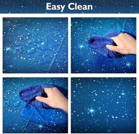 img 1 attached to 🌌 Starry Night Space Tablecloth Decorations - Plastic Galaxy Table Cover for Space Stars Theme Party Supplies, Birthday Home Decorations - 54 x 108 Inch (Pack of 3)