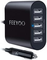 🔌 feeyoo 45w 5-портовый автомобильный адаптер зарядного устройства usb - быстрая зарядка, автоматический разветвитель с многочисленными портами 12v-24v для iphone и android - быстрая зарядка для samsung galaxy s10 s9 plus логотип