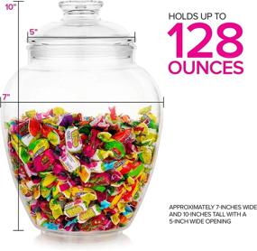 img 3 attached to 🍪 128-Ounce Clear Acrylic Candy & Cookie Jar with Lid - Modern Innovations, Ideal for Wedding & Home Décor Centerpiece, Decorative Kitchen Storage Jar for Cookie Candy Buffet