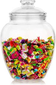 img 4 attached to 🍪 128-Ounce Clear Acrylic Candy & Cookie Jar with Lid - Modern Innovations, Ideal for Wedding & Home Décor Centerpiece, Decorative Kitchen Storage Jar for Cookie Candy Buffet