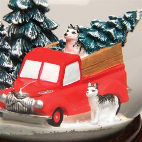img 1 attached to 🚗 Red Christmas Truck Snow Globe with Tree - Musical Wind Up Snow Globe Music Box - ART & ARTIFACT Holiday Decor