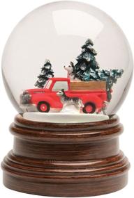 img 4 attached to 🚗 Red Christmas Truck Snow Globe with Tree - Musical Wind Up Snow Globe Music Box - ART & ARTIFACT Holiday Decor